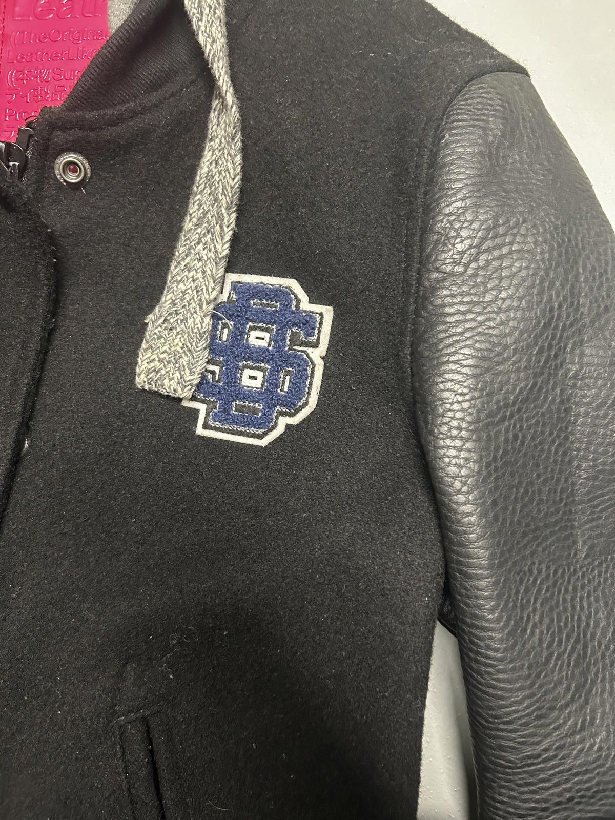 Superdry Superdry Leather-Like Black Jacket with Hoodie Size US XS / EU 42 / 0 - 2 Thumbnail