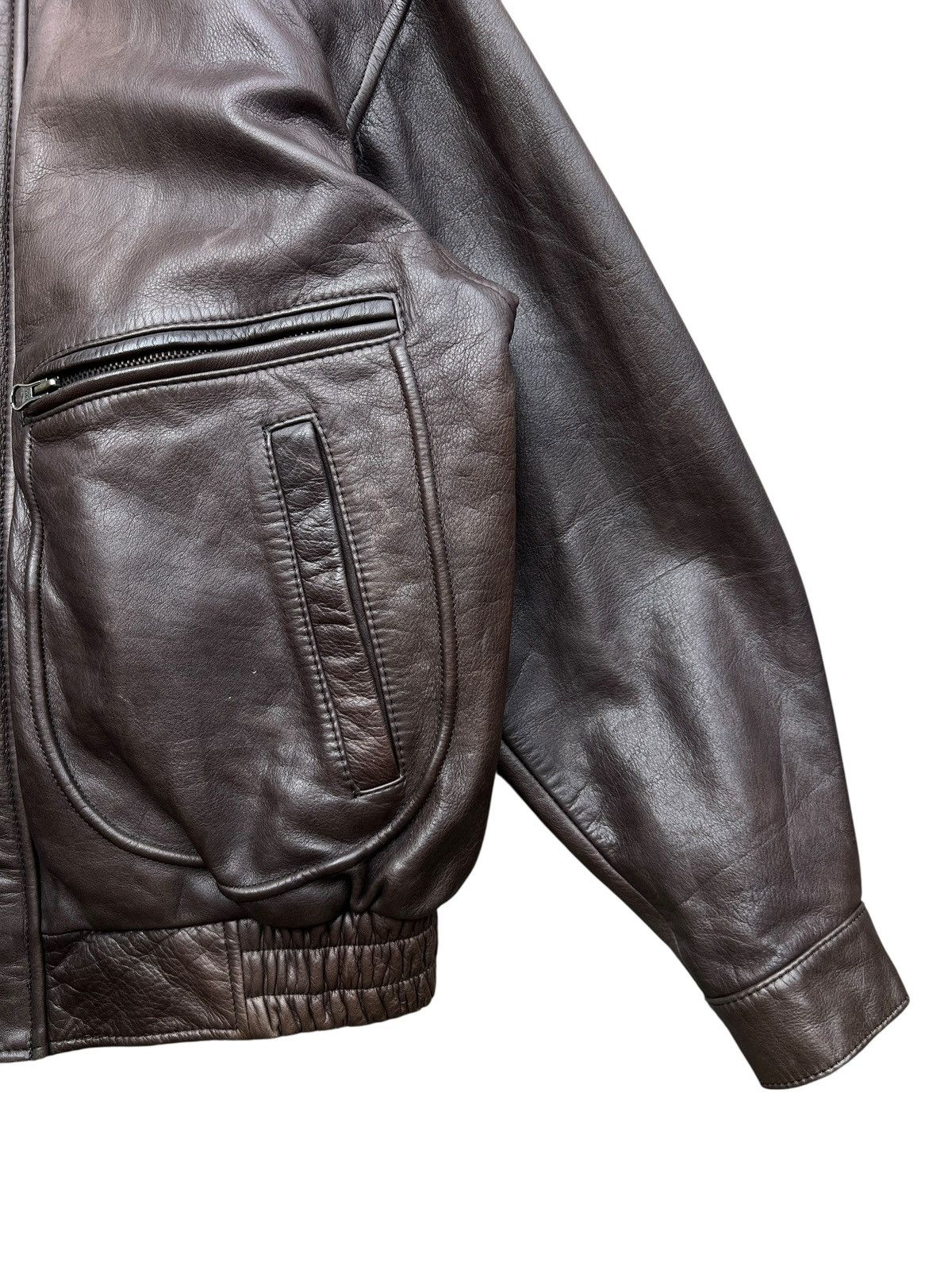 Vintage Vintage 90s Tobell G1 Brown Leather Jacket Size US L / EU 52-54 / 3 - 6 Thumbnail