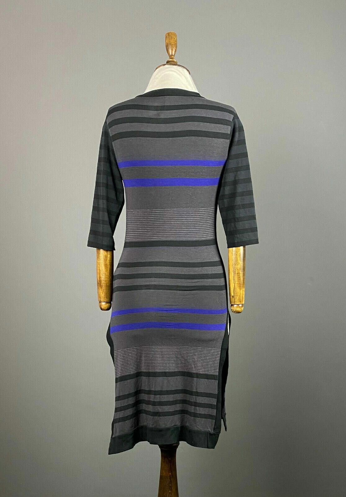 Designer Cop Cpopine Monsera Grey Stripe 3/4 Sleeve Dress Size 1 Size M / US 6-8 / IT 42-44 - 5 Thumbnail