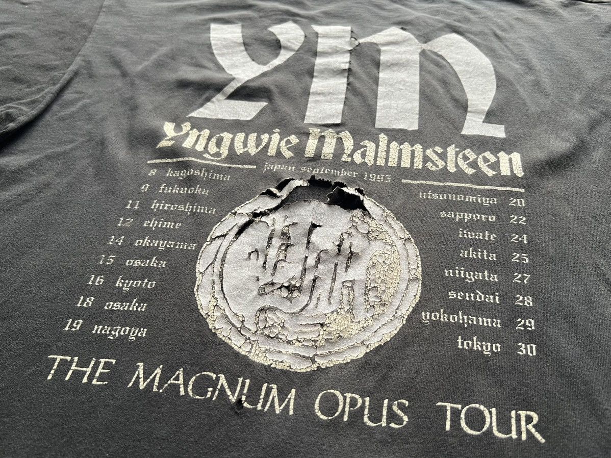 Band Tees × Vintage Vintage Trashed Yngwie Malmsteen The Magnum Opus 95 Tour Tee Size US XL / EU 56 / 4 - 6 Thumbnail