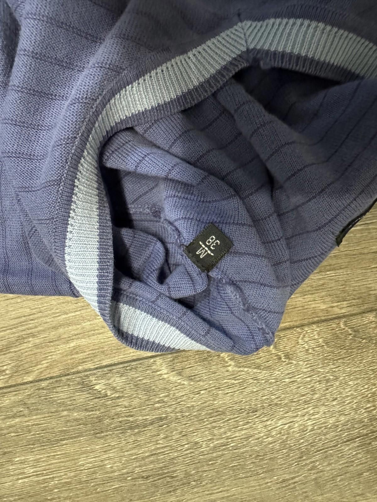 Massimo Dutti MASSIMO DUTTI Mens V-Neck Jumper Sweater Blue Striped Size US XXL / EU 58 / 5 - 5 Thumbnail