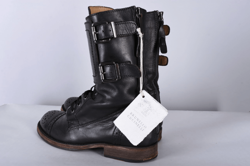 Brunello Cucinelli Women's Brunello Cucinelli Leather Boots Size 37.5/ UK4.5 Size US 7.5 / IT 37.5 - 4 Thumbnail