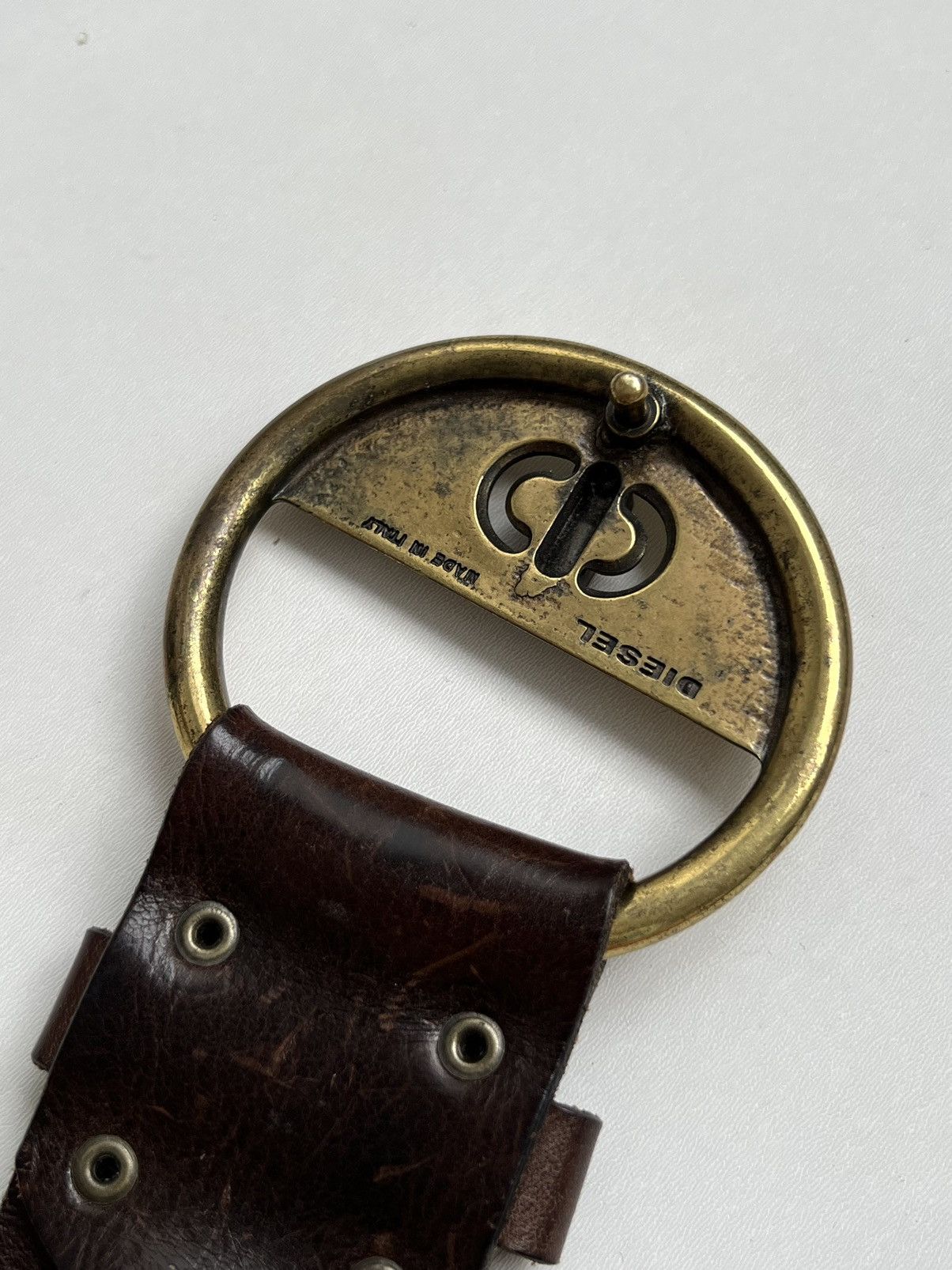 Diesel × Vintage Vintage 90s Diesel Oversized Wide Leather Belt Size ONE SIZE - 11 Thumbnail