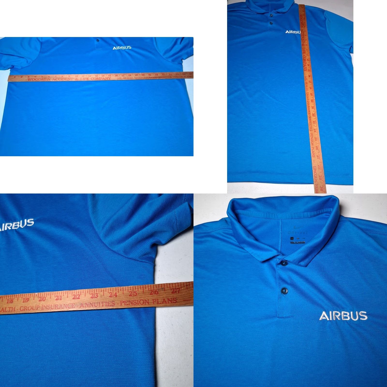 Nike Nike Dri Fit Polo Shirt XXL Blue Stretch Performance AIRBUS Military Aviation Mens Size US XXL / EU 58 / 5 - 8 Thumbnail