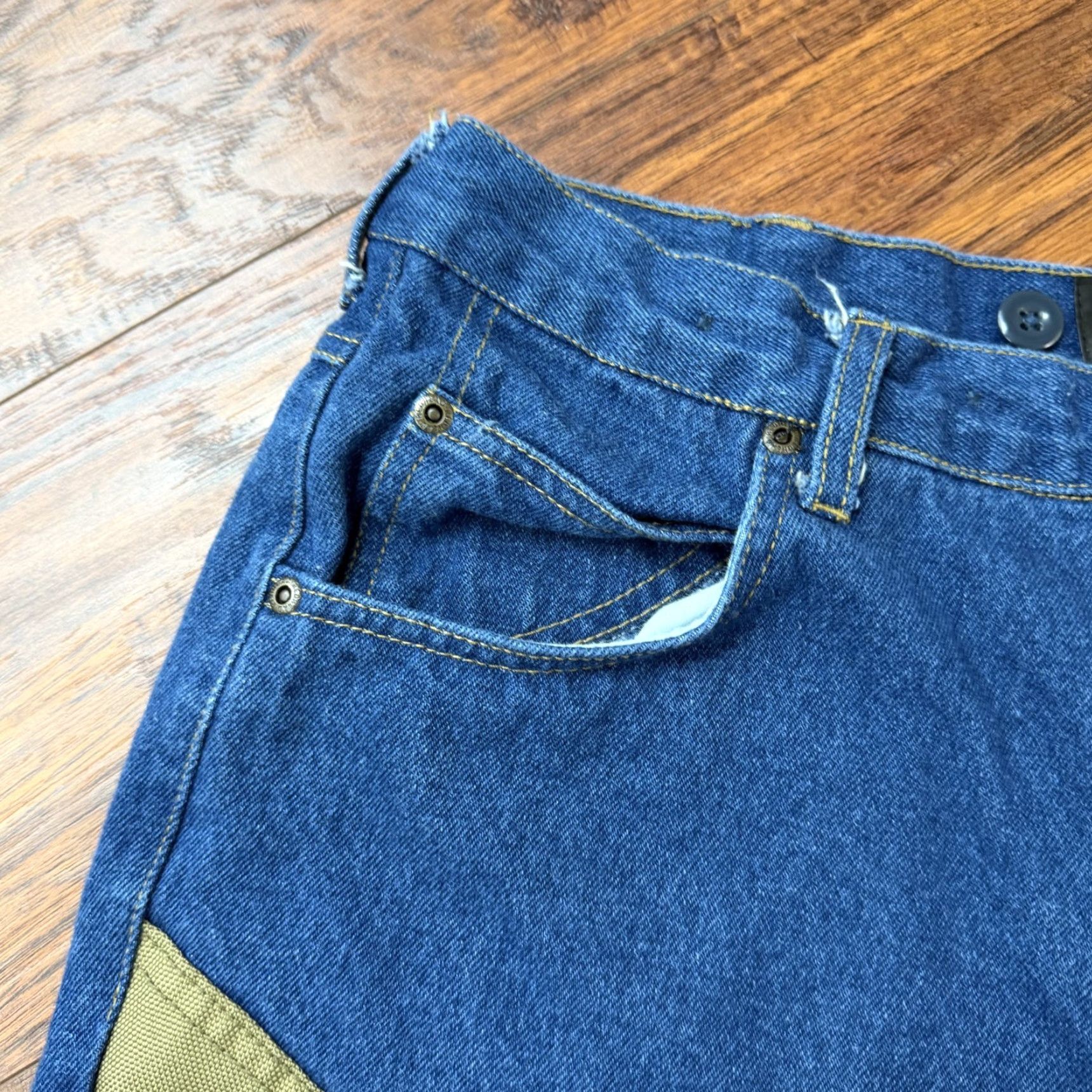 Denime RedHead Jeans Mens 36 Brush Guard Briar Field Suspender Buttons Hunting Denim Shirt? Size US 34 / EU 50 - 3 Thumbnail