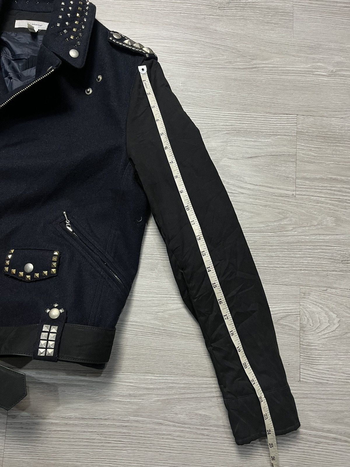 If Six Was Nine × Japanese Brand × Le Grande Bleu (L.G.B.) Mr Weather Studded Ramones Style Woll Jacket Size US M / EU 48-50 / 2 - 11 Thumbnail