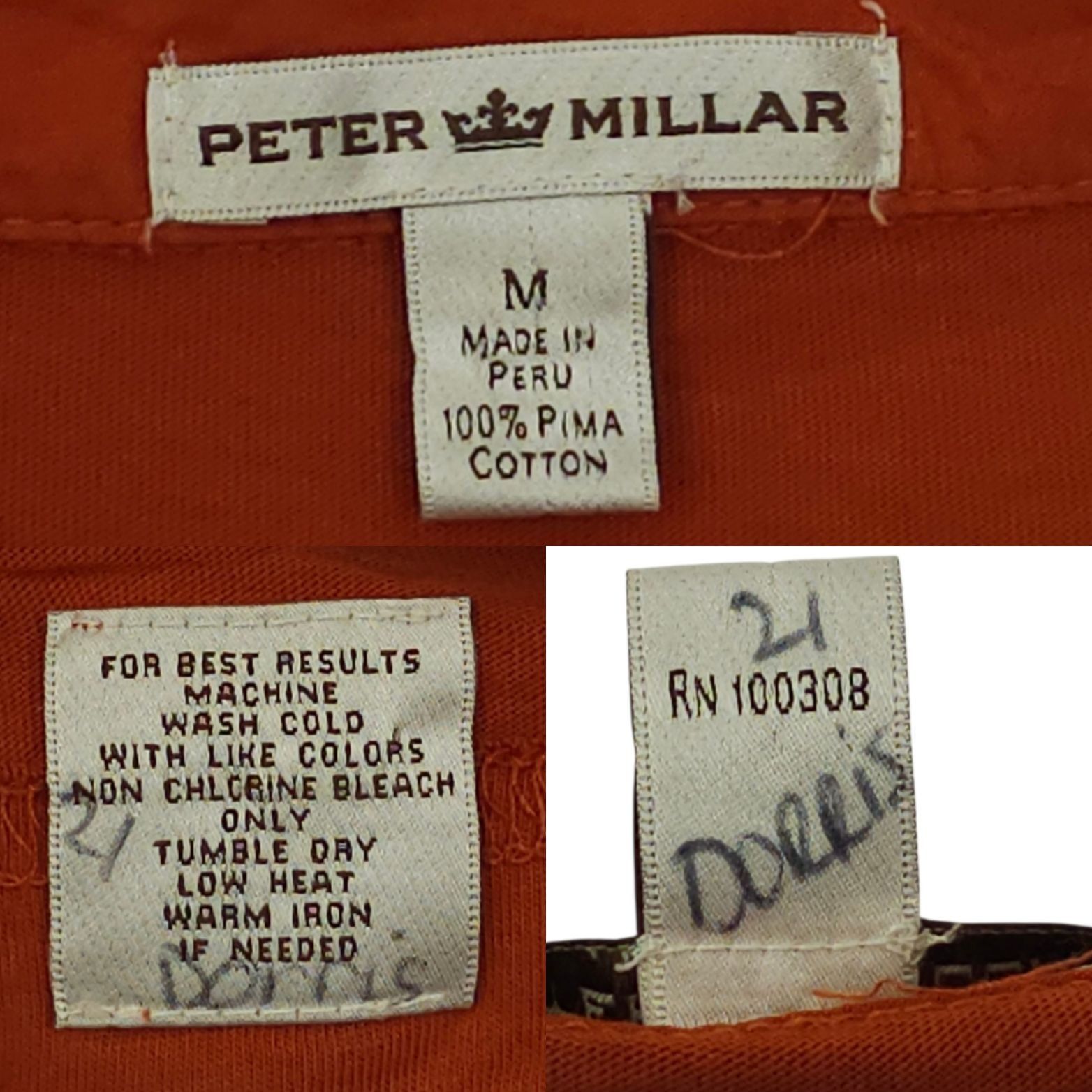 Peter Millar Peter Millar Polo Shirt Mens M Burnt Orange Pima Cotton Size US M / EU 48-50 / 2 - 7 Thumbnail