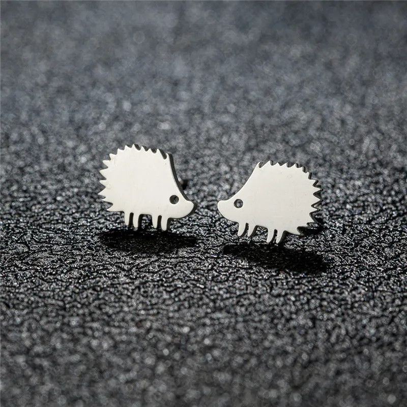 Jewelry Hedgehog Mini Stud Earrings Charm Earring Gift Size ONE SIZE - 1 Thumbnail