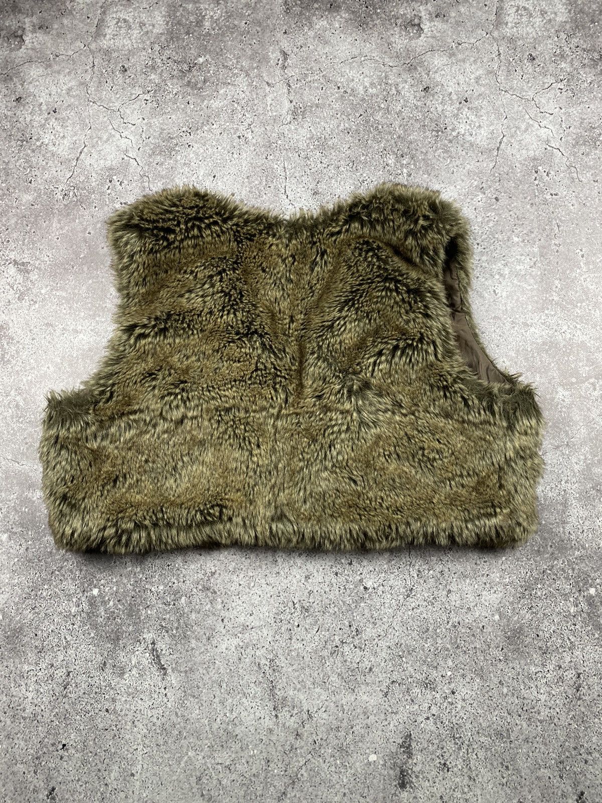Hysteric Glamour × If Six Was Nine 💥HYPE Varsity Mohair Fuzzy Fluffy Faux Fur Cropped vest OG Size ONE SIZE - 7 Thumbnail
