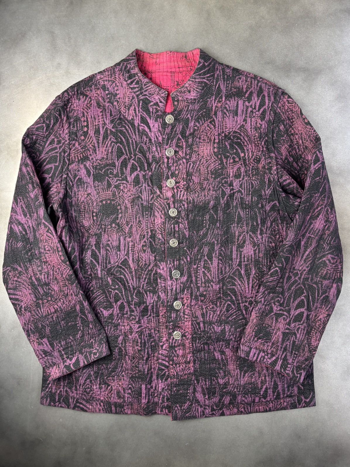 Handmade × Other × Vintage Vintage Reversible Quilted Button Mandarin Collar Overshirt Size US S / EU 44-46 / 1 - 5 Thumbnail