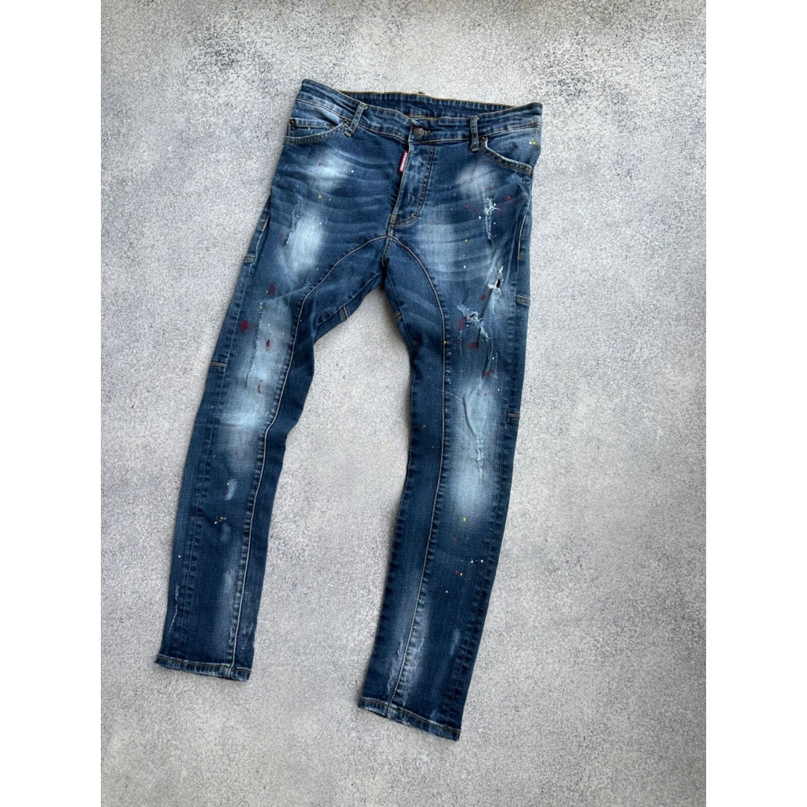 Dsquared2 Dsquared2 Distressed Painted Style Slim Jeans Size US 30 / EU 46 - 3 Thumbnail