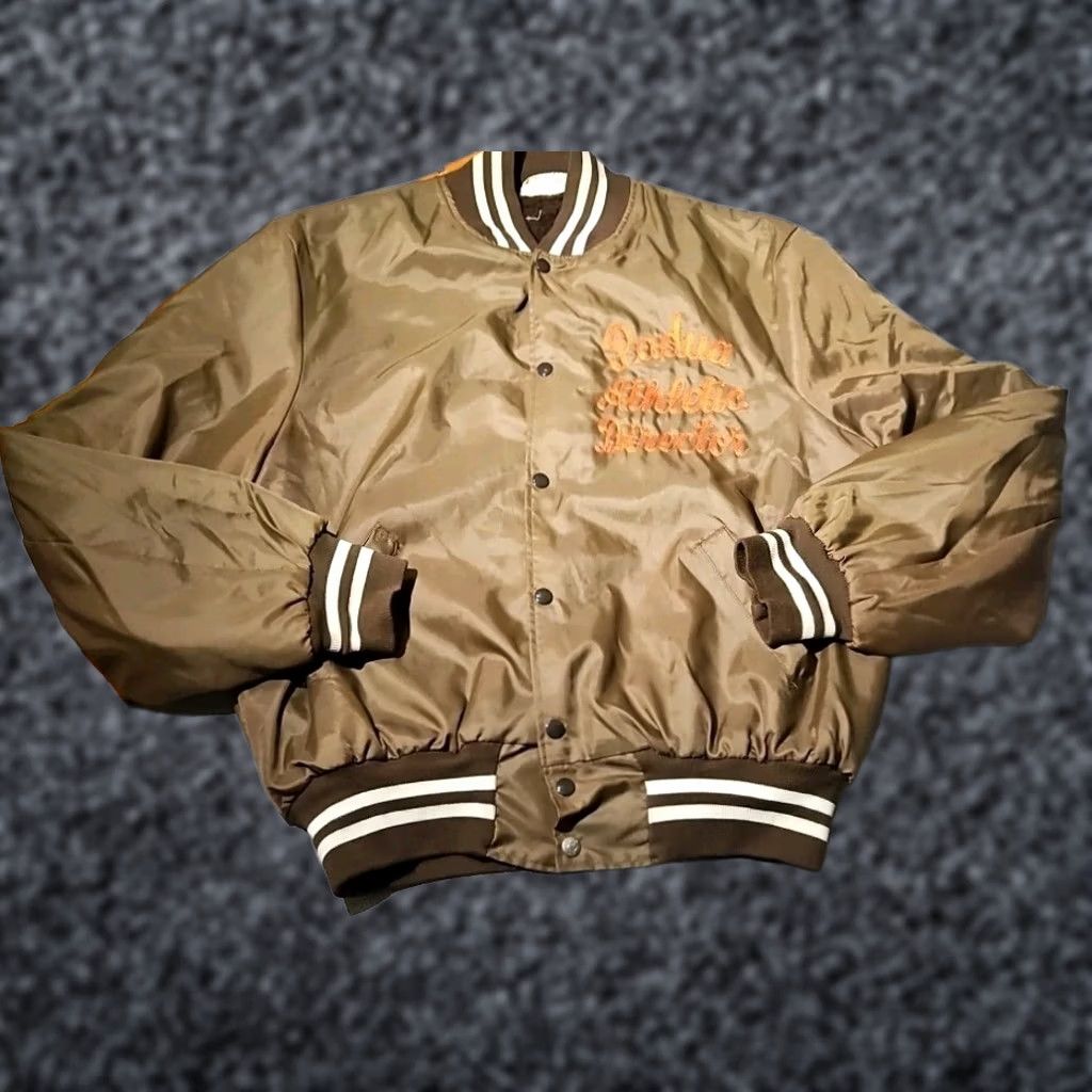 Holloway VINTAGE Holloway Varsity Jacket Adult 2XL Brown Bomber Snap Button Preppy Jacket Mens Size US XXL / EU 58 / 5 - 1 Thumbnail