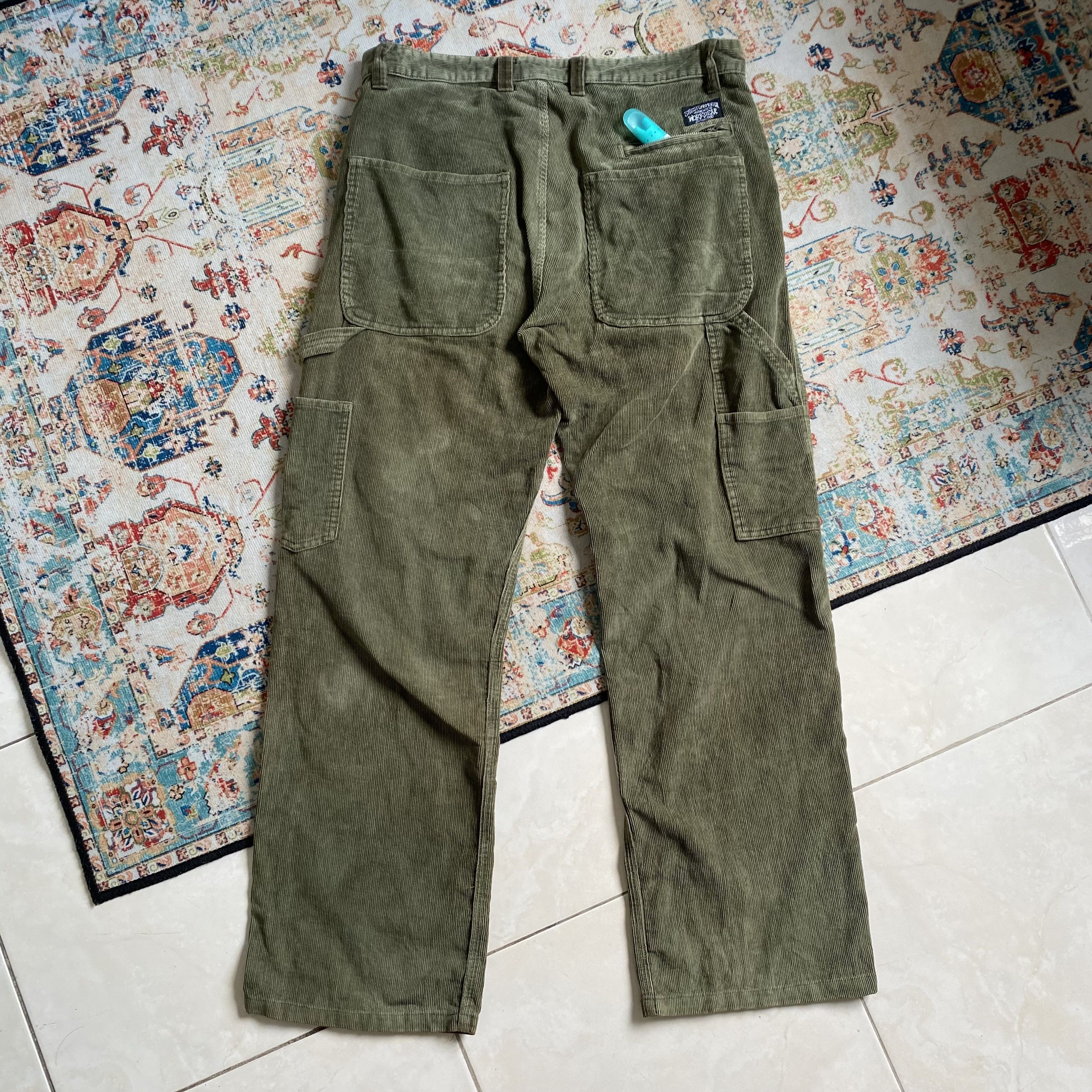 Stussy Stussy Distressed Leather Work Pants Brown Size 34