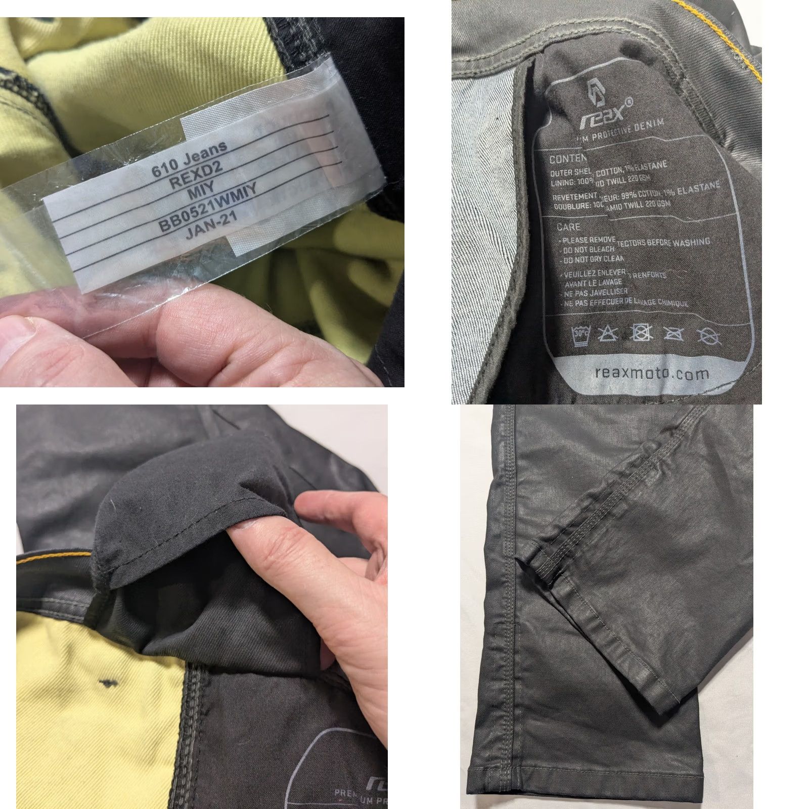 SAS REAX 610 Jeans - Men 38X32 Protective Denim SAS TEC Motorcycle Black EUC Slim Straight 5-Pocket Lined Cotton Spandex Rotary Zipper Pocket Mens Size US 38 / EU 54 - 9 Thumbnail