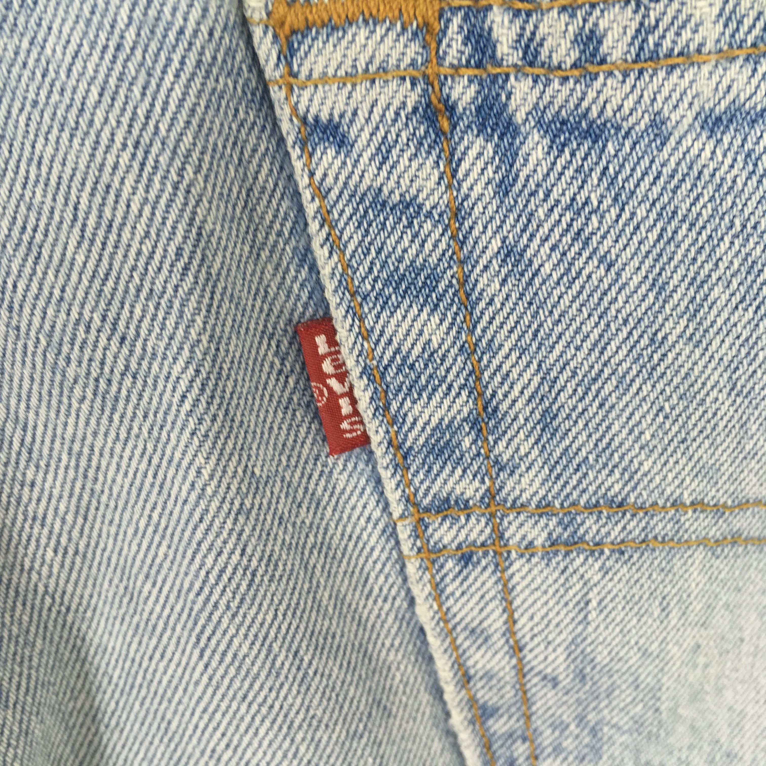 Size 34x29 Vintage 90s Levi's 501 Faded Pale Blue Jeans