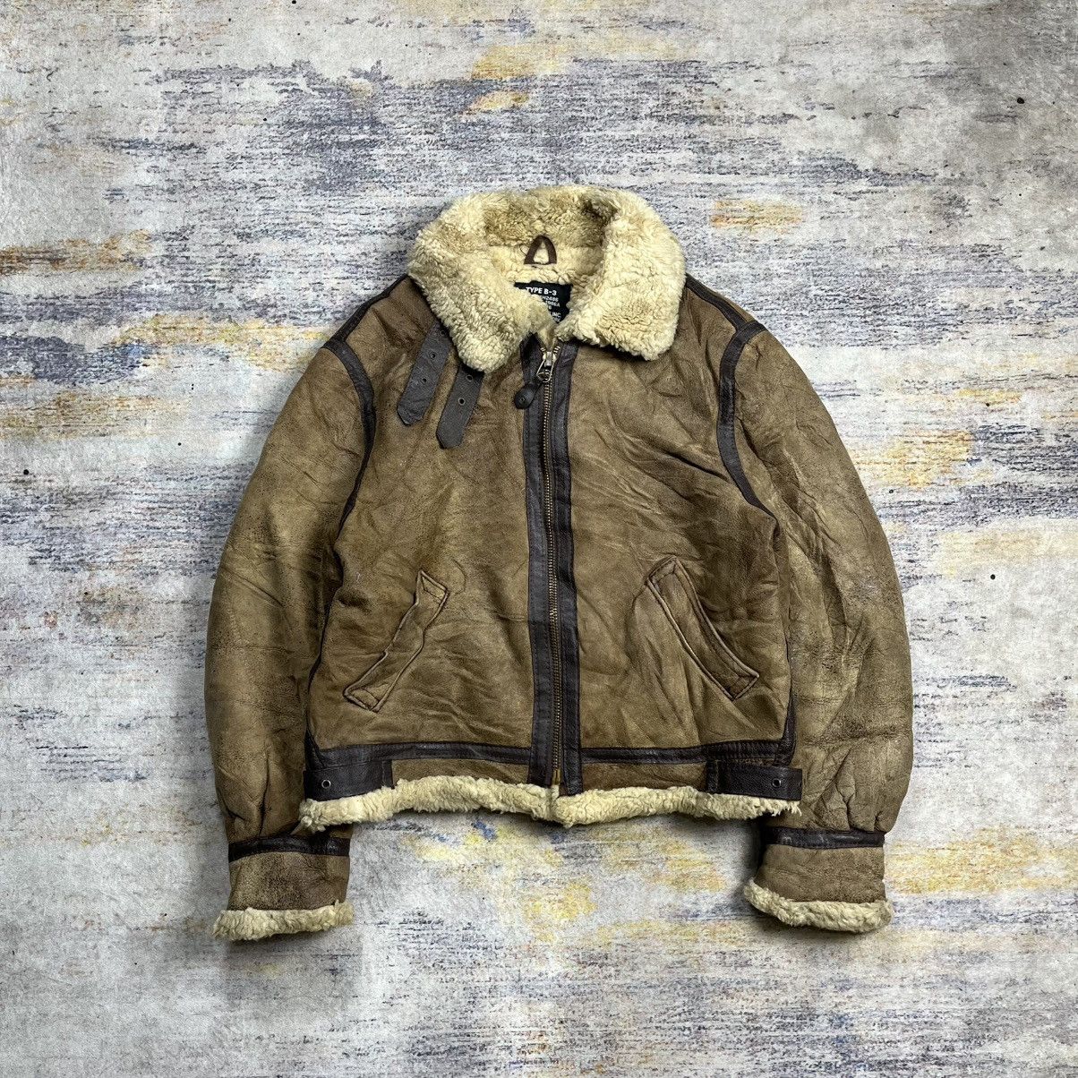 Schott Vintage 80s / 90s Schott B-3 flight shearling leather jacket Size US L / EU 52-54 / 3 - 1 Thumbnail