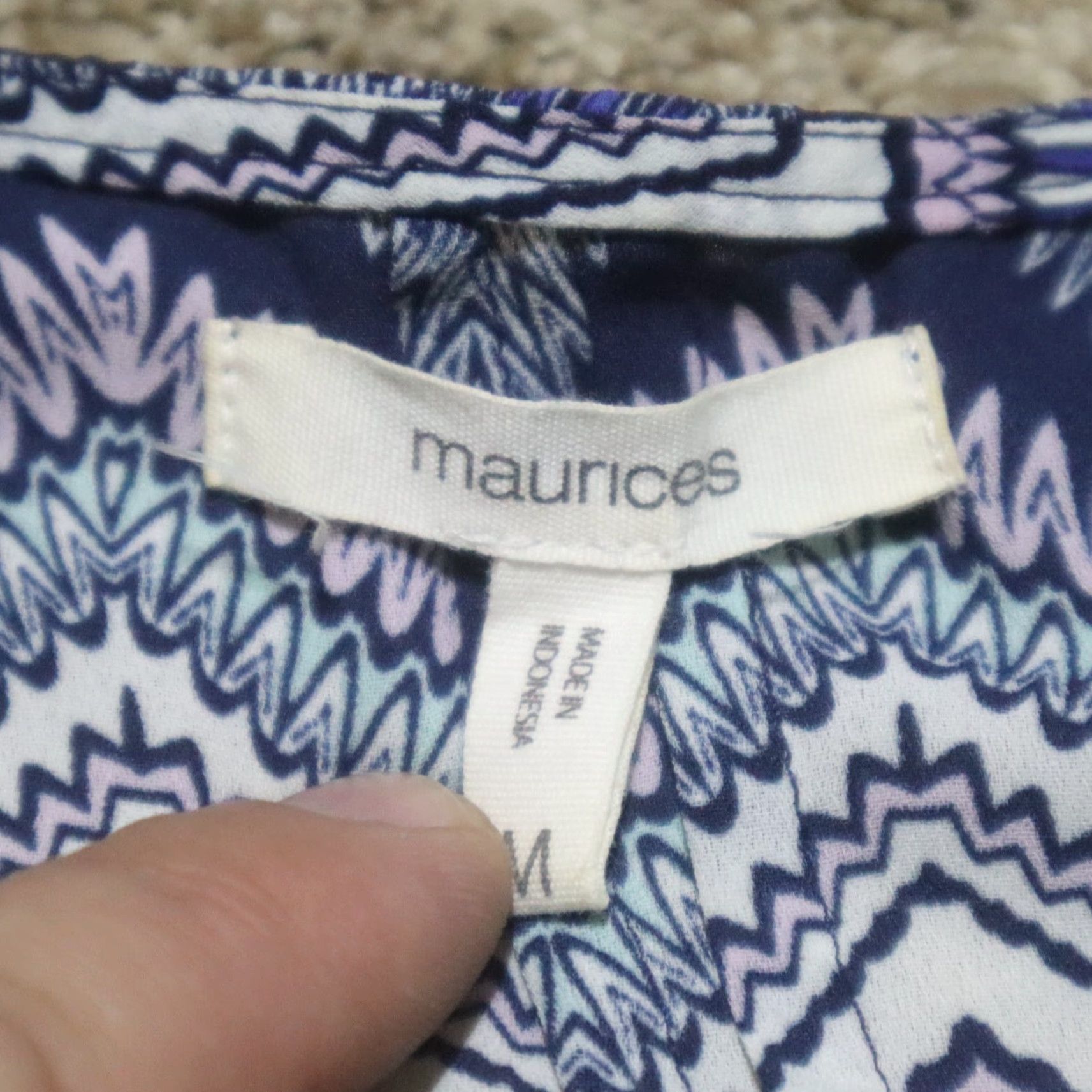 Vintage Maurices Shirt Blue Short Sleeve Lightweight Adult Women M Medium Size M / US 6-8 / IT 42-44 - 2 Thumbnail