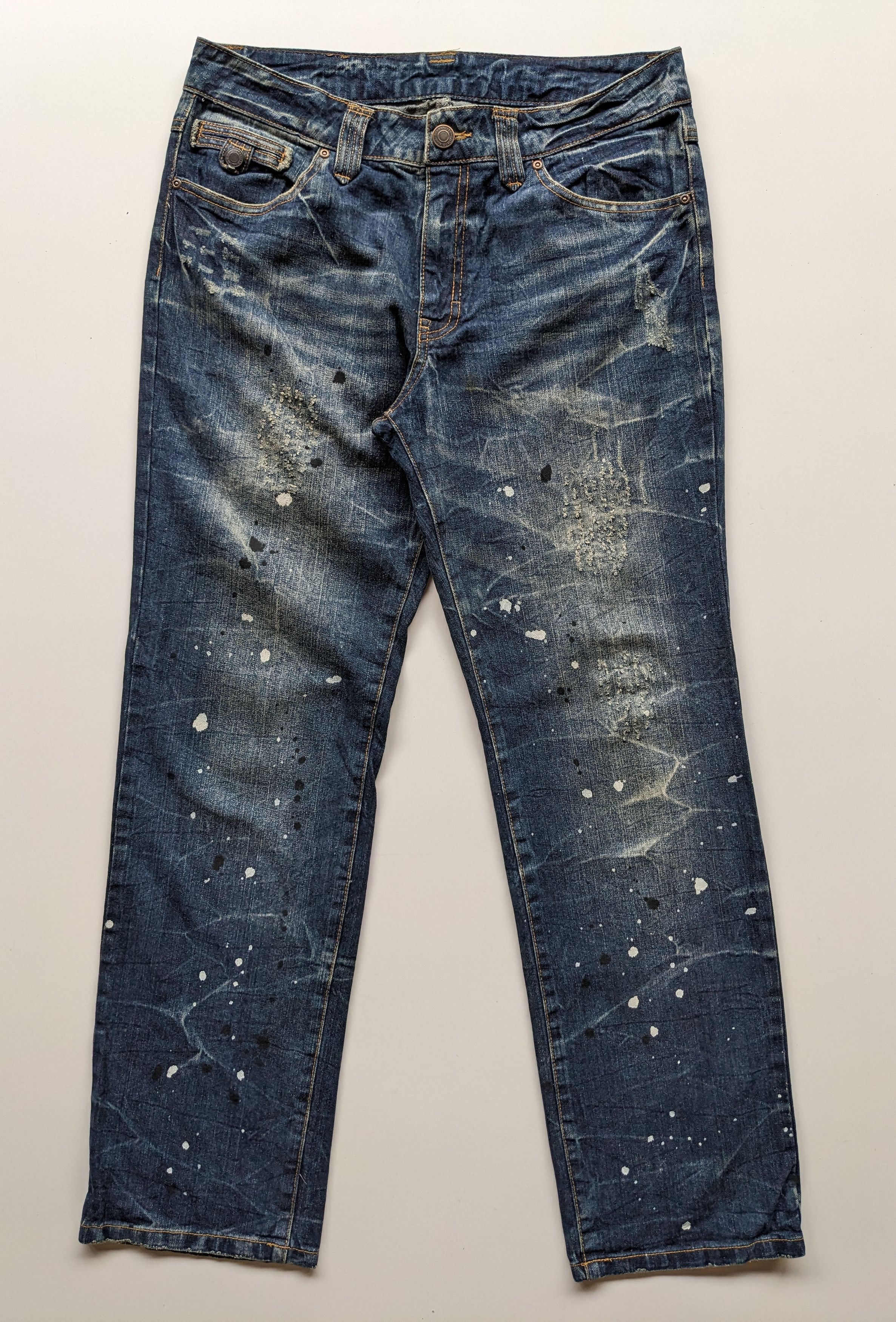 If Six Was Nine × Japanese Brand × Le Grande Bleu (L.G.B.) Japanese brand splash clawmark jeans Size US 34 / EU 50 - 1 Thumbnail