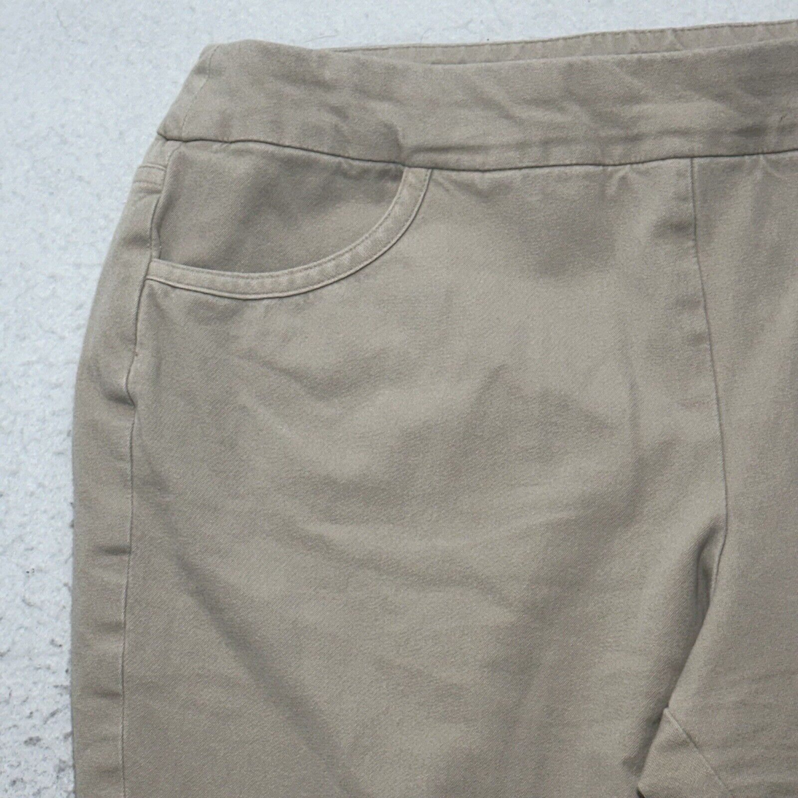 Other Soft Surroundings PM Beige Pull On Capri Pants Stretch Size 32" / US 10 / IT 46 - 2 Thumbnail