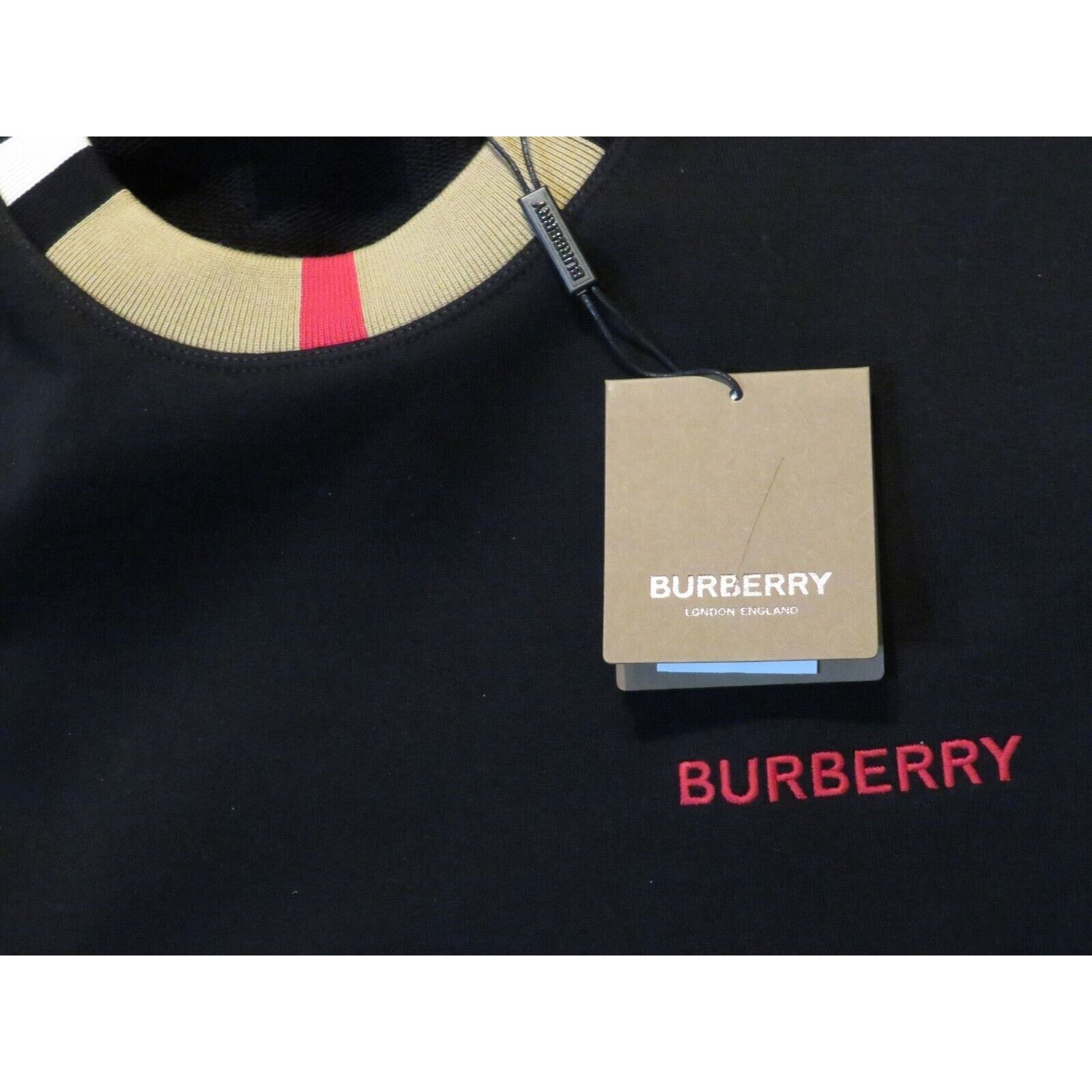 Burberry JARRAD BLACK COTTON ICON STRIPE COLLAR RED LOGO SWEATER L Size US L / EU 52-54 / 3 - 6 Thumbnail