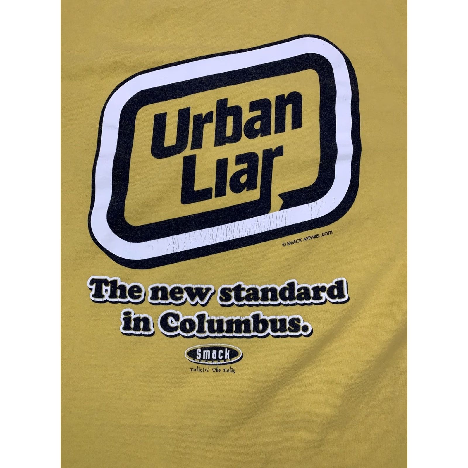 Gildan Y2K Urban Liar Smack Apparel Mens T-Shirt-12005 Adult/L Large Yellow Graphic Crew Neck Short Sleeve Vintage/Pre Owned Mens Size US L / EU 52-54 / 3 - 2 Thumbnail