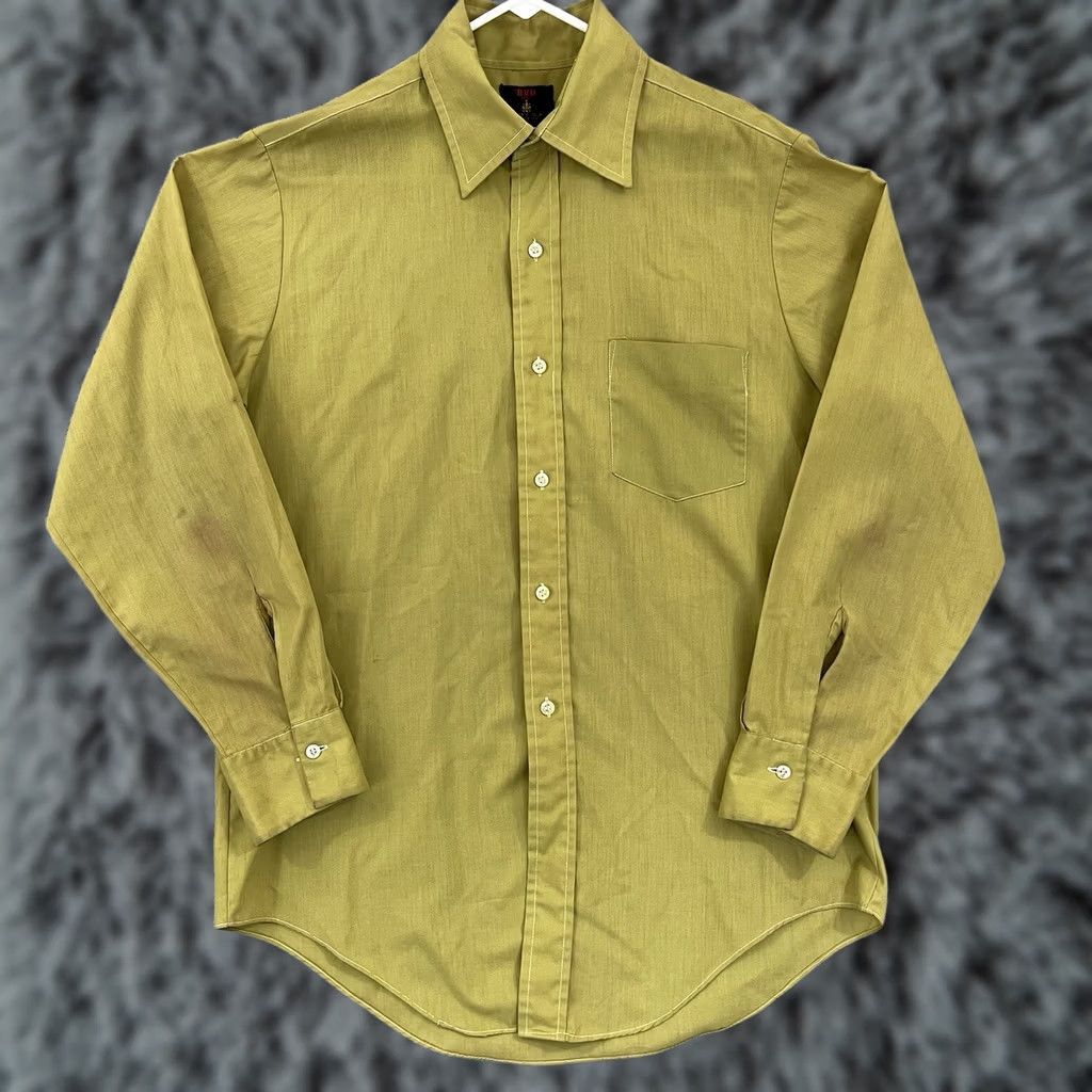 J Brand Vintage BVD Shirt Mens L Green Long Sleeve Button Up 60s Rockabilly Size US L / EU 52-54 / 3 - 1 Thumbnail