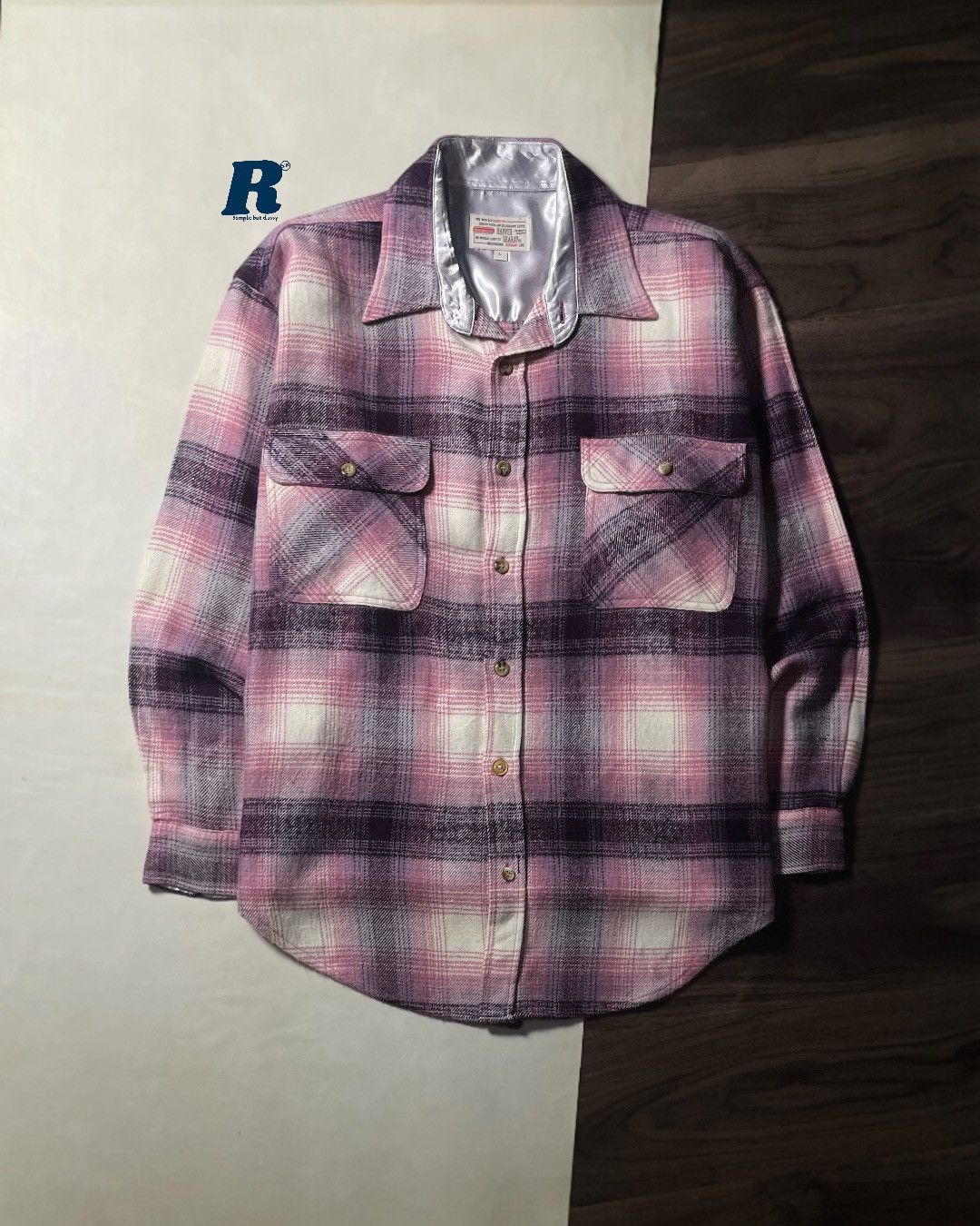 Japanese Brand Flannel Shirt Wool Veterano HARVEY SHARAY Size L fit XL Size US L / EU 52-54 / 3 - 1 Thumbnail