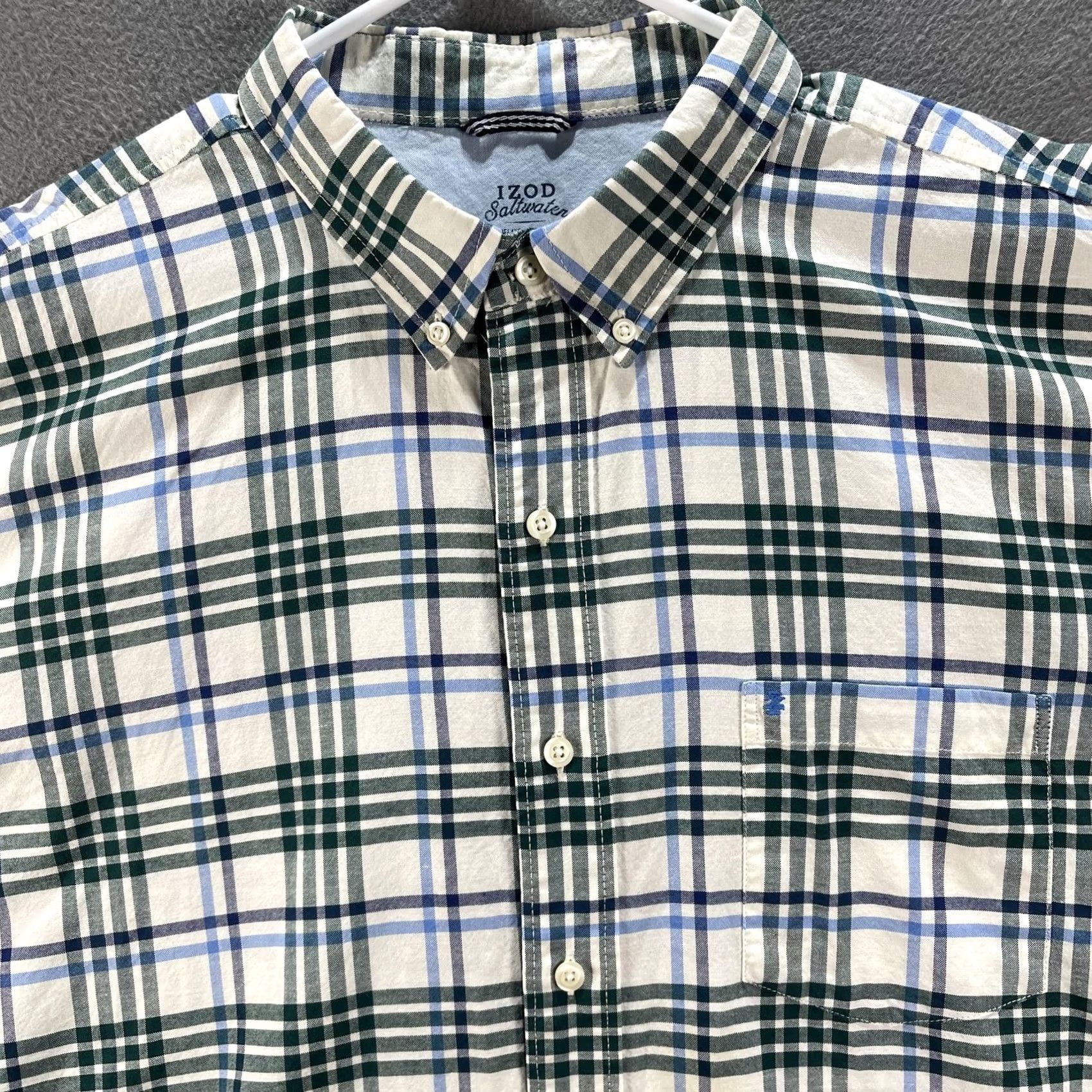 Izod IZOD Saltwater Shirt Mens 2XL Plaid Button Down Relaxed Classics Casual Preppy Size US XXL / EU 58 / 5 - 2 Thumbnail