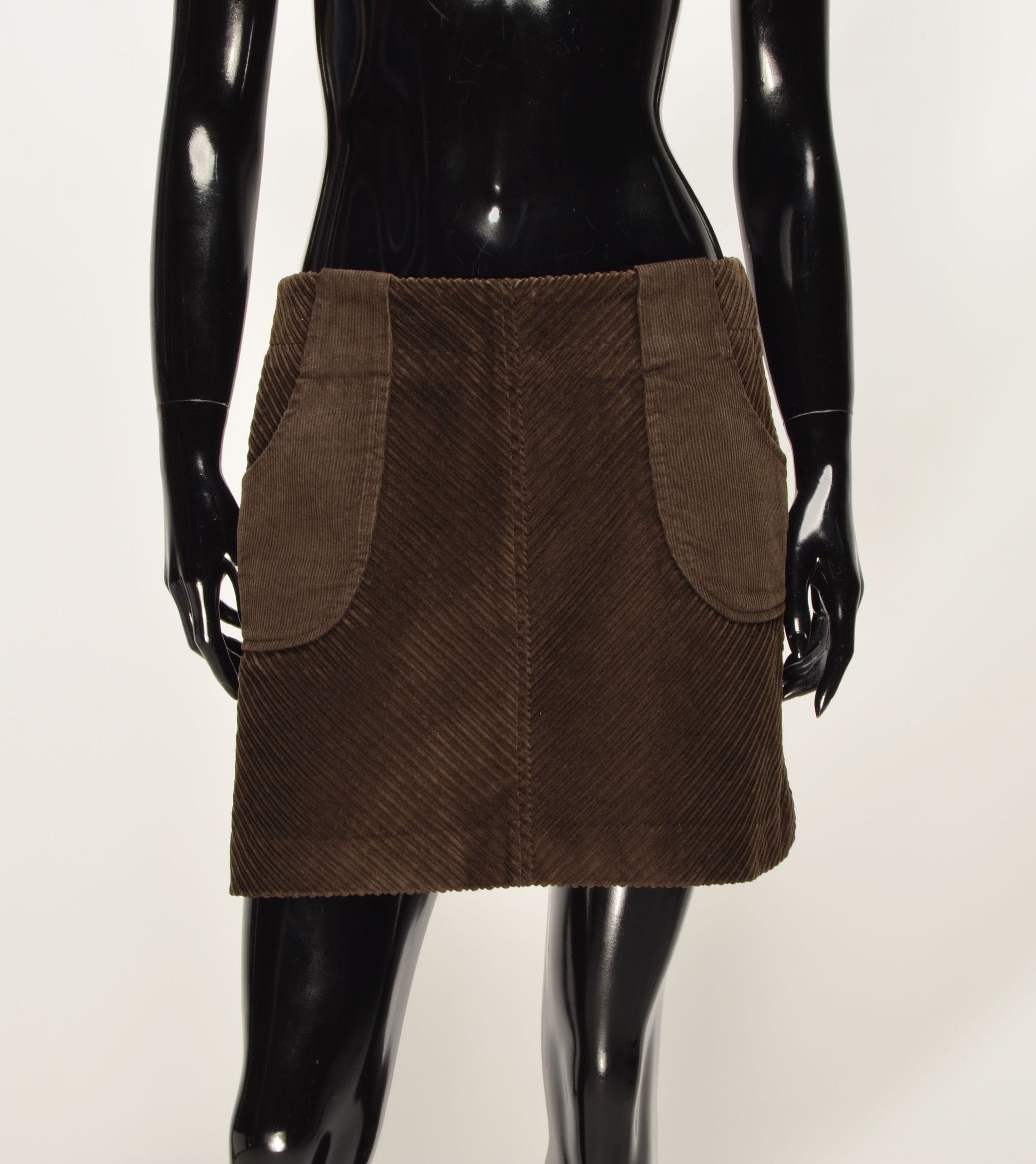 Vintage Vintage Per Una Y2K Coquette Brown Corduroy Mini Skirt Size 30" / US 8 / IT 44 - 7 Thumbnail