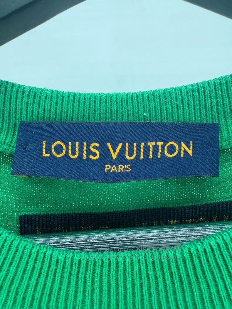 Louis Vuitton Louis Vuitton White and green logo knitted short sleeve Size US S / EU 44-46 / 1 - 6 Thumbnail