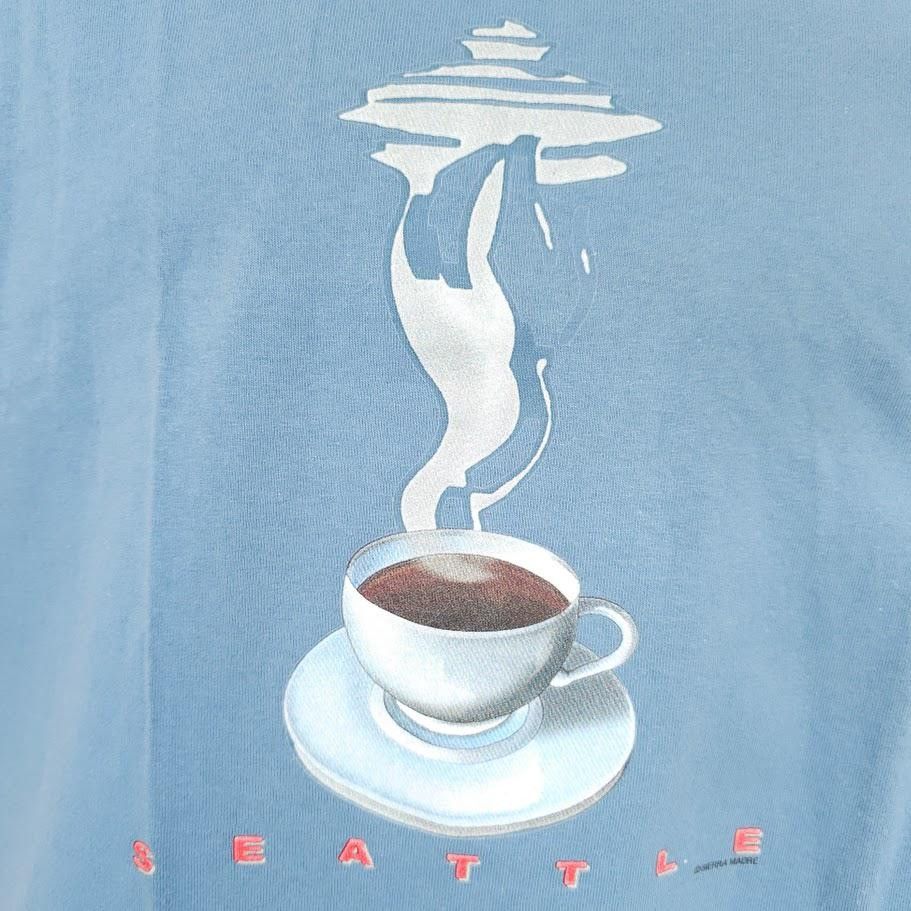 Vintage Vintage Seattle Coffee T Shirt Mens Size Large Blue 90s Size US L / EU 52-54 / 3 - 2 Thumbnail