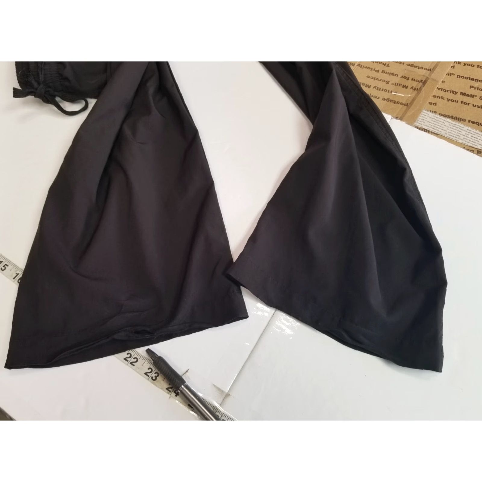 Vintage Clothin Pants Men 34-36 Black Lightweight Elastic Waist Chino Flat Front Pockets Comfortable Breathable Nylon Spandex Straight Leg Size US 34 / EU 50 - 7 Thumbnail