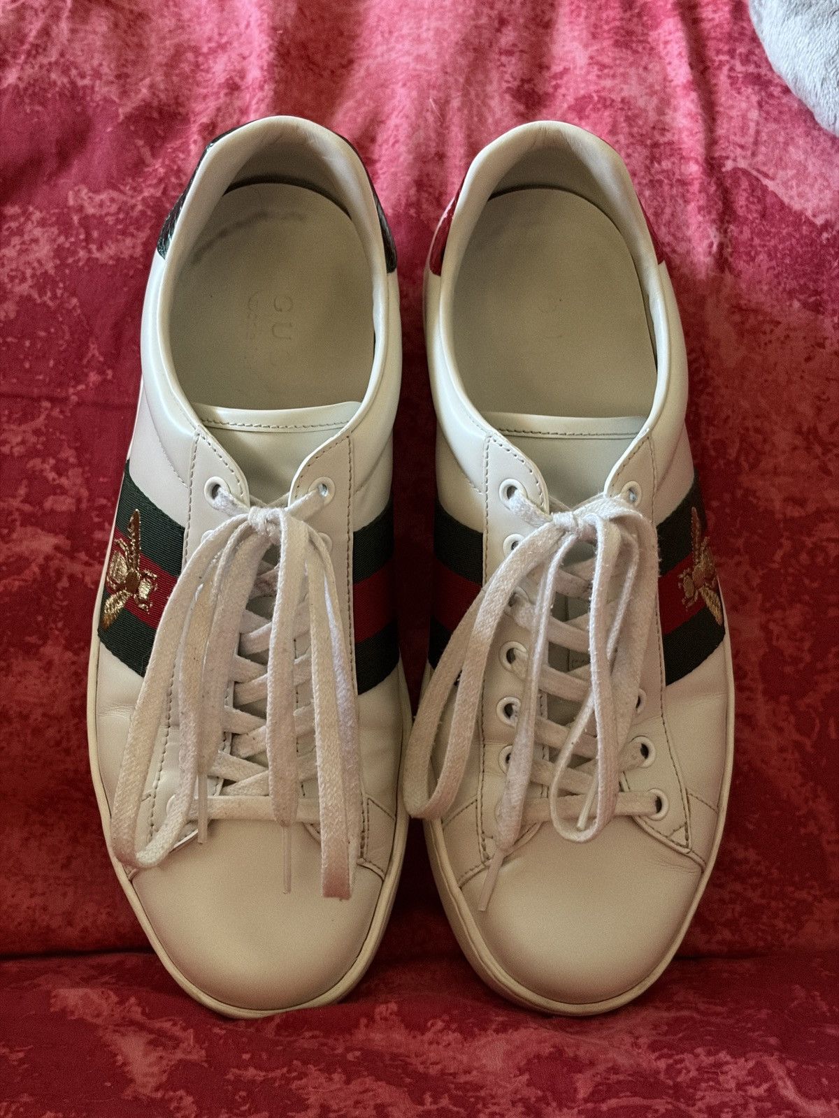 Gucci Gucci Ace Bee Embroidery Sneakers White Size US 7.5 / EU 40-41 - 2 Thumbnail
