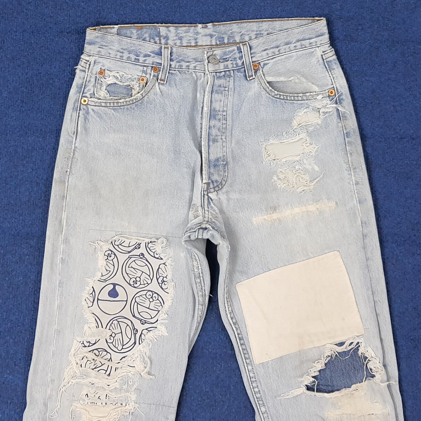 Levi's Vintage Levi's Distressed Doraemon Patchwork Jean C252N17 Size US 28 / EU 44 - 3 Thumbnail