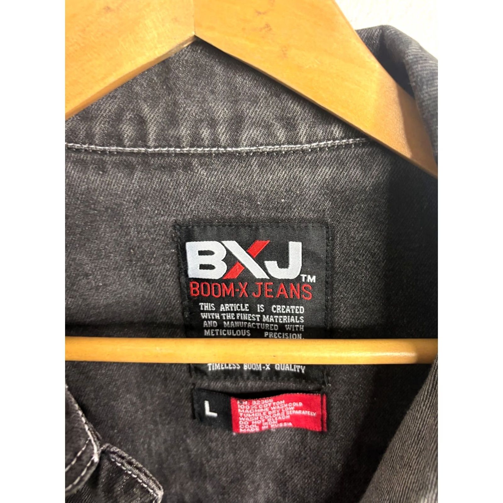 Denime Boom Jacket Vest Denim L Men’s Size L Black Hip Hop Trucker BXJ 90s Classic Outdoor Style Size US 33 - 5 Thumbnail