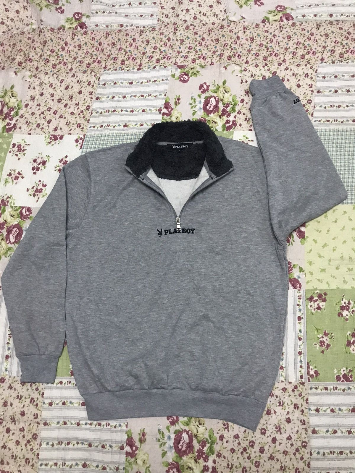 Japanese Brand × Playboy PLAYBOY Half Zipper Sweater Fleece Collar Size US M / EU 48-50 / 2 - 2 Thumbnail