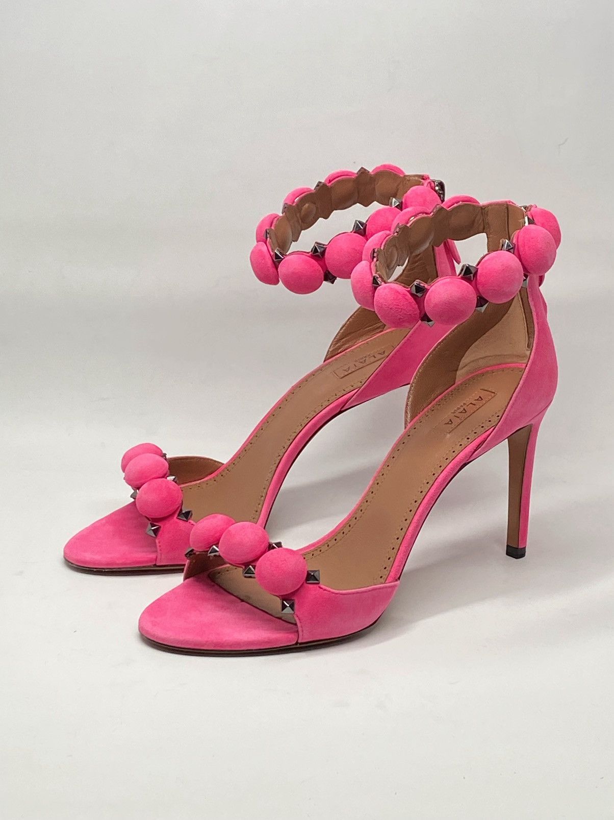 Alaia Alaia Bombe 90 Studded Suede Leather Sandals size 38.5 Size US 8.5 / IT 38.5 - 8 Thumbnail