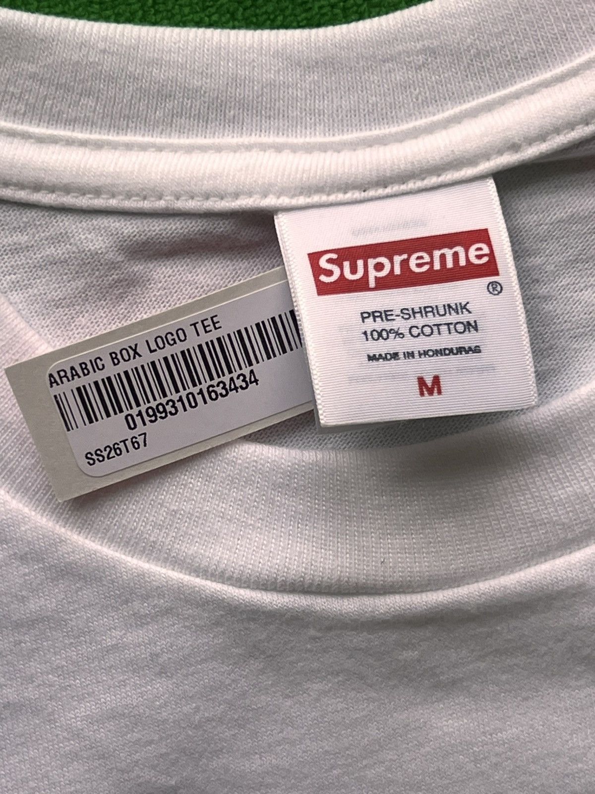 Supreme M Supreme Arabic Box Logo Tee red t-shirt white ss26 chest Size US M / EU 48-50 / 2 - 14 Thumbnail