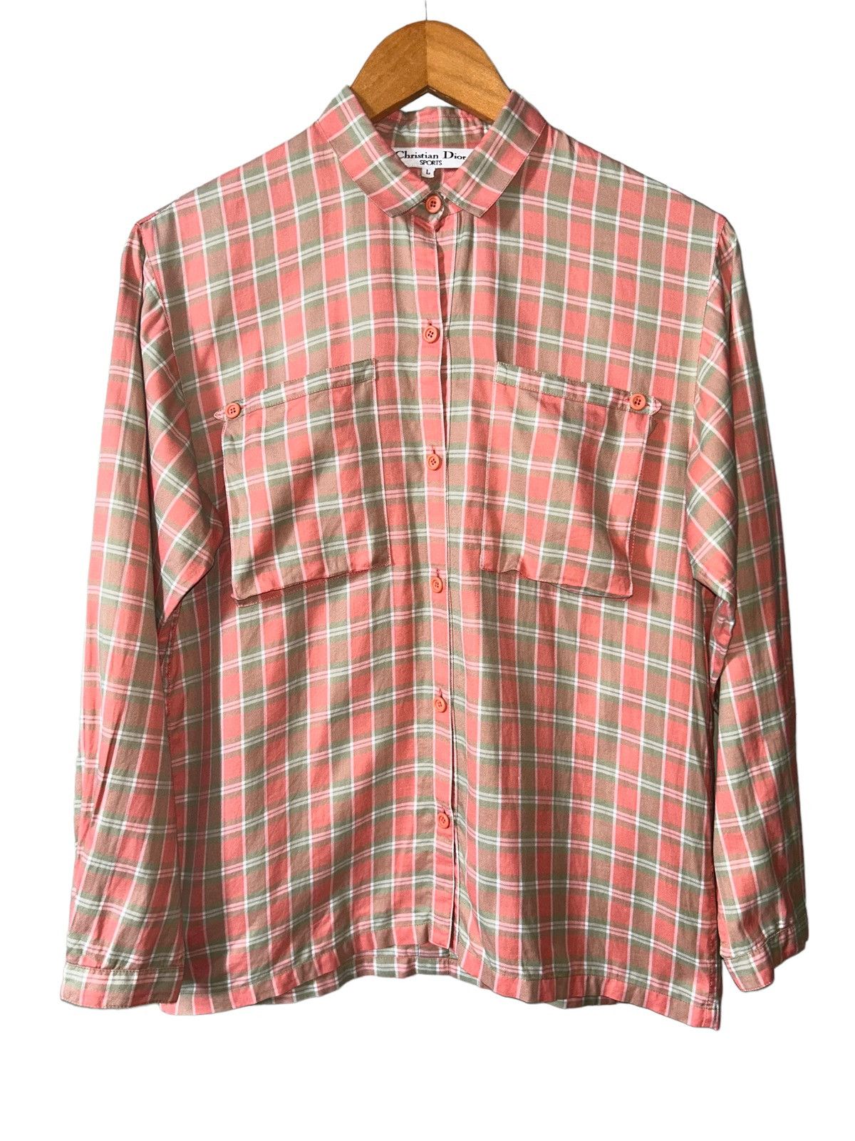 image of Christian Dior Monsieur x Dior Christian Dior Plaid Chekered Shirt in Soft Pink, Women's (Size Medi