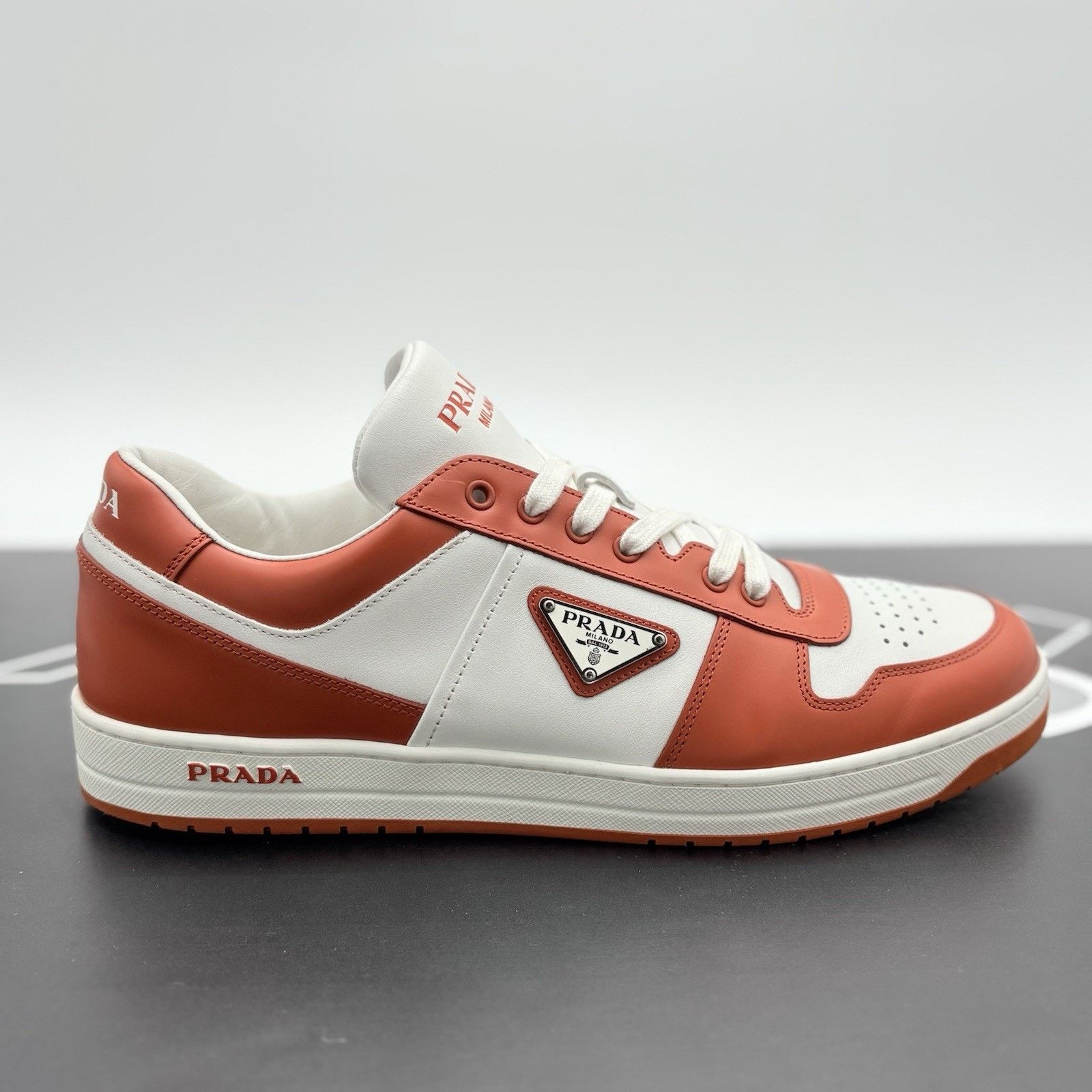 Prada Prada Downtown Low Leather ' Orange White ' | SUPER CLEAN! Size US 11 / EU 44 - 2 Thumbnail