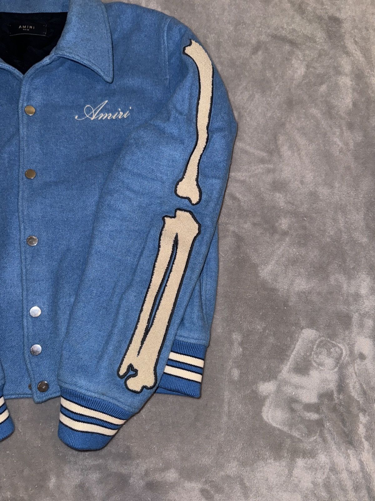 Amiri × Designer × Vintage AMIRI Bones Varsity Jacket Size US L / EU 52-54 / 3 - 3 Thumbnail