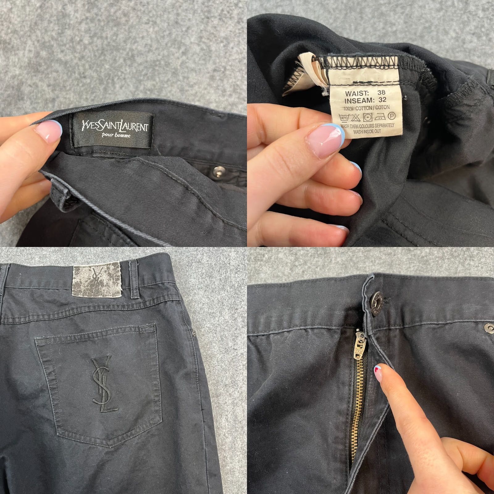 Yves Saint Laurent VINTAGE Yves Saint Lauren Jeans Relaxed 36 30 Black Denim 5-Pocket Mens Size US 36 / EU 52 - 8 Thumbnail