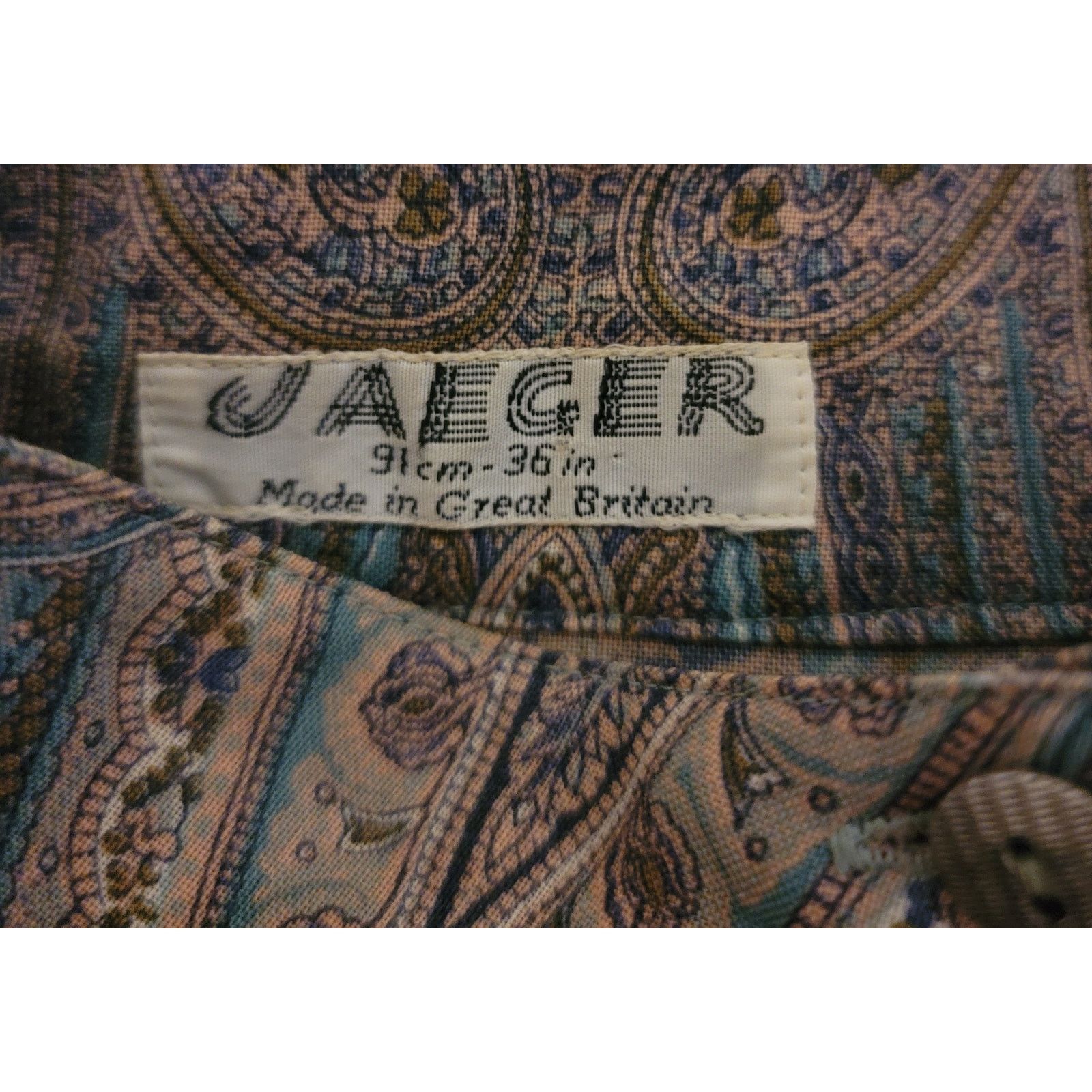 Jaeger VTG Jaeger Mauve Paisley Button Women's Top 91cm 36 in M Size M / US 6-8 / IT 42-44 - 3 Thumbnail