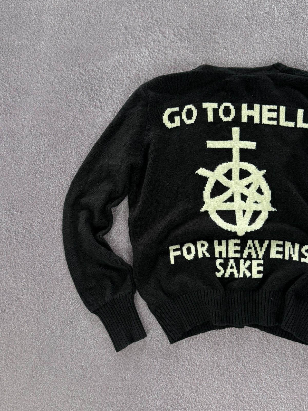 Other Vintage Goth Style Grunge Vibe Knit Sweater Cardigan Size M / US 6-8 / IT 42-44 - 3 Thumbnail