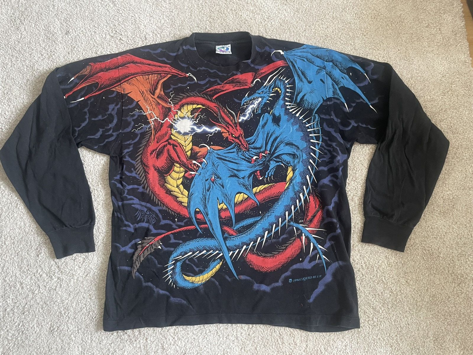 Liquid Blue Vintage Liquid Blue T Shirt Double Dragon 1994 Mens XL Size US XL / EU 56 / 4 - 1 Thumbnail