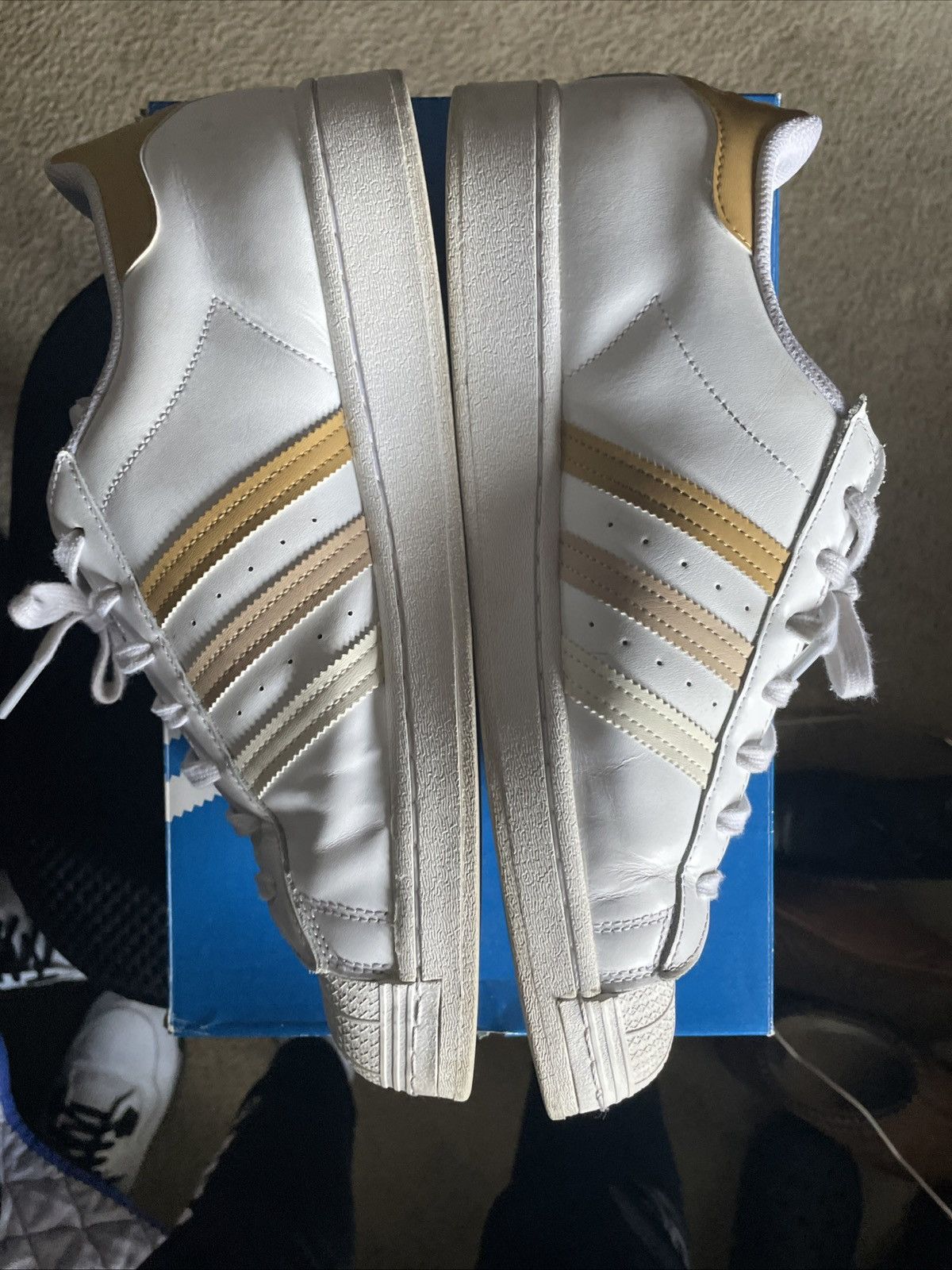 Adidas Adidas Superstar White Team College Gold Size 13 Size US 13 / EU 46 - 5 Thumbnail