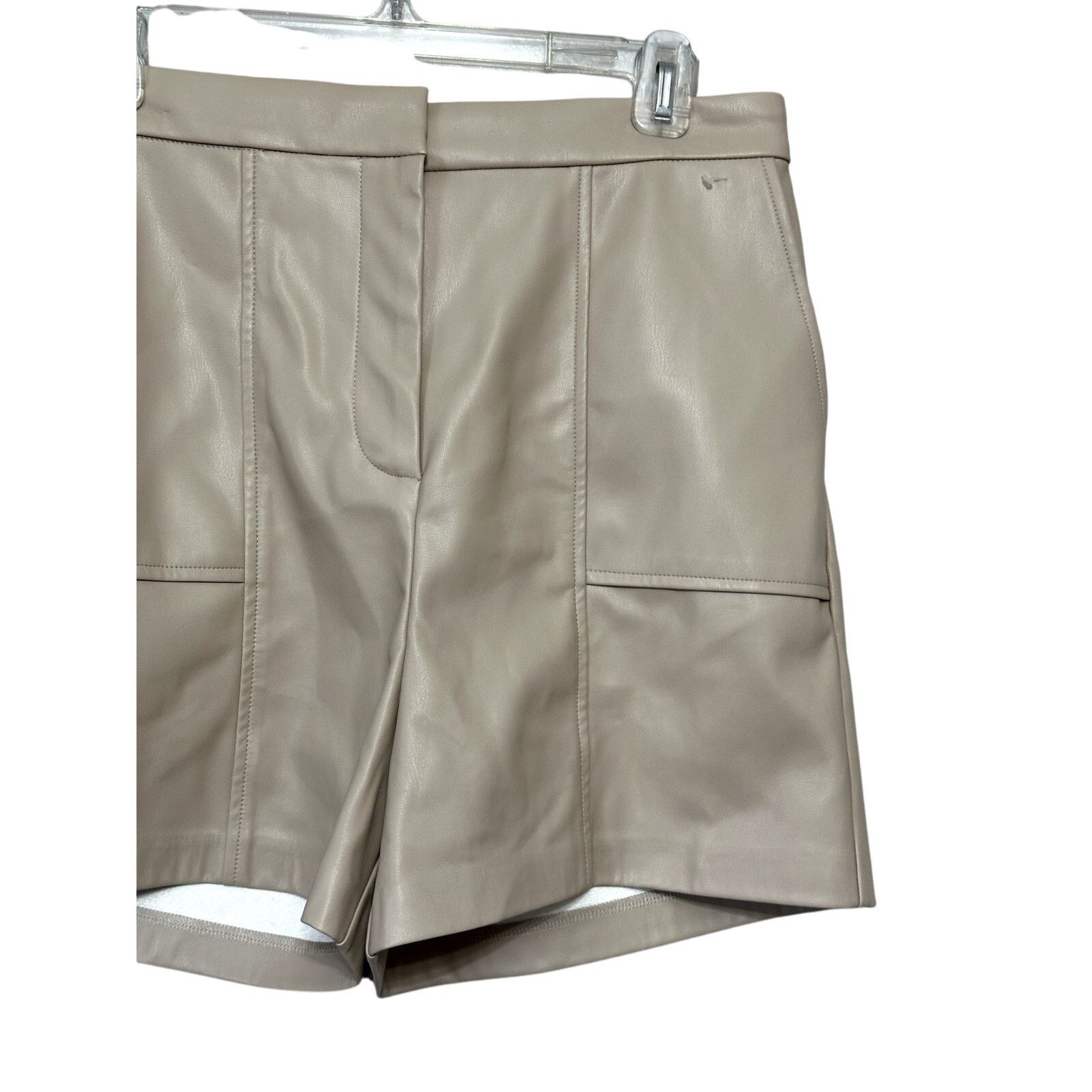 Other Halogen Faux Leather Shorts High Waisted Side Pockets Tan M Size 30" / US 8 / IT 44 - 4 Thumbnail