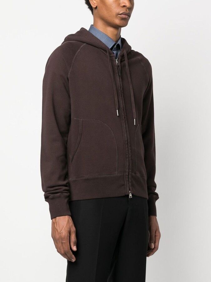 o1loc1c0724 Zip-Up Hoodie in Dark Brown
