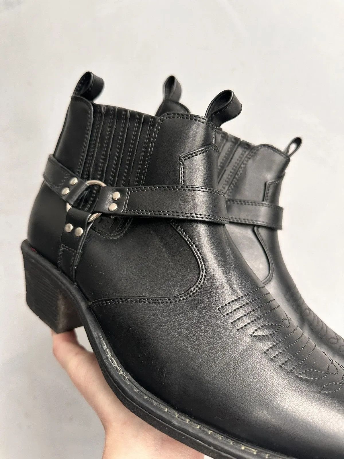 Western Rise VINTAGE BOOTS LEATHER AS 98 COWBOYS GUIDI WESTERN STYLE GOA Size US 7.5 / EU 40-41 - 5 Thumbnail