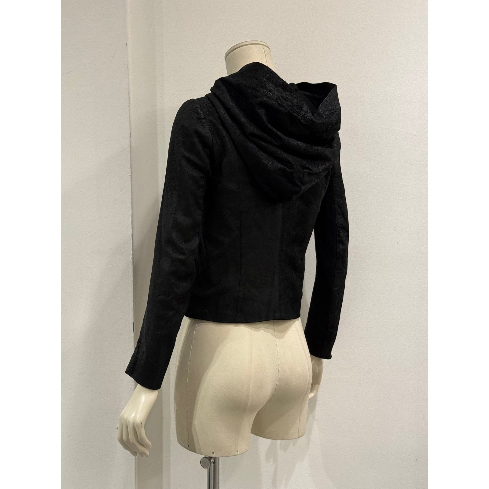Rick Owens 2000s Rick Owens hooded leather jacket Size US XS / EU 42 / 0 - 7 Thumbnail